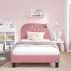 vidaXL Kinderbettgestell mit Kopfteil Rosa 90 x 190 cm Samt 42011067 Bild 3