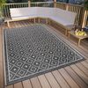 Hanse Home Lahal Outdoor Teppich Wetterfest – Modernes Geometrisches Rauten Muster, Wasserfest robuster Aussenteppich Flachgewebe für Garten, Balkon, Terrasse, Wohnzimmer – Grau Beige, 115x170cm Bild 2