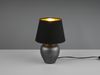 Kleine Tischlampe ABBY mit Keramikfuß & Stoffschirm Schwarz Gold, Höhe 26cm Bild 3
