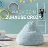 Lumaland 'Luxury Fluffy' Sitzsack, Webplüsch, Pastell Blau, 60 x 45 cm, 120 l Bild 3