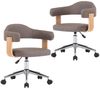 Esszimmerstühle Drehbar 2 pcs, Küchenstuhl Taupe Bugholz und Stoff Bild 2