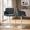 CLP 2er Set Barhocker Los Angeles Samtbezug höhenverstellbar drehbar bis 150 kg,dunkelgrau weiß Bild 2