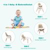 4-in-1 Babyhochstuhl mit Sicherheitsgurt & Abnehmbares Tablett Kindersitzgruppe Khaki Bild 4