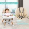 4-in-1 Babyhochstuhl mit Sicherheitsgurt & Abnehmbares Tablett Kindersitzgruppe Khaki Bild 5