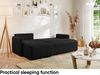 MEBLINI Schlafcouch mit Bettkasten – VESPER – 215x147x94cm – Links - Schwarz Boucle - Kleines Ecksofa mit Schlaffunktion - Sofa mit Relaxfunktion und Kissen - Kleine Couch L-Form – Eckcouch Bild 5