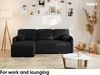 MEBLINI Schlafcouch mit Bettkasten – VESPER – 215x147x94cm – Links - Schwarz Boucle - Kleines Ecksofa mit Schlaffunktion - Sofa mit Relaxfunktion und Kissen - Kleine Couch L-Form – Eckcouch Bild 3