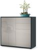 Vladon Sideboard Ben, Kommode mit 2 Türen und 2 Schubladen, Schwarz matt/Sandgrau Hochglanz (79 x 74 x 36 cm) Bild 5