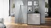 Vladon Sideboard Ben, Kommode mit 2 Türen und 2 Schubladen, Schwarz matt/Sandgrau Hochglanz (79 x 74 x 36 cm) Bild 3