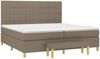 vidaXL Boxspringbett mit Matratze Stoff Taupe 200x200 cm, Härtegrad: H2 [3137185] Bild 3