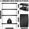 XERSEK Media-Regal HiFi Rack AV-Regal Phonoschrank Verstärker-Rack TV-Ständer 60×52×83 cm, 4-Stöckiges, Abstand Individuell Verstellbar für HiFi-Geräte Bild 2