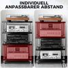 XERSEK Media-Regal HiFi Rack AV-Regal Phonoschrank Verstärker-Rack TV-Ständer 60×52×83 cm, 4-Stöckiges, Abstand Individuell Verstellbar für HiFi-Geräte Bild 3