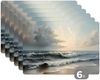 MuchoWow Platzset Strand - Meer - Sonnenuntergang, (6-St), Platzsets, Tischset, Abwaschbar, Tischsets, Platzdeckchen Bild 5