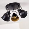 hofstein Deckenleuchte »Rimini« runde Deckenlampe aus Metall in Schwarz/Gold, ohne Leuchtmittel, mit verstellbaren Strahlern, 3xE14, Spot im Retro/Vintage Design Bild 4