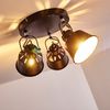 hofstein Deckenleuchte »Rimini« runde Deckenlampe aus Metall in Schwarz/Gold, ohne Leuchtmittel, mit verstellbaren Strahlern, 3xE14, Spot im Retro/Vintage Design Bild 2