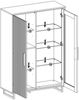 Vitrine >Eddie< in Eiche / schwarz, Eiche teilmassiv - 102x147x40cm (BxHxT) Bild 4