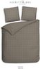 Heckett & Lane Mako-Satin Bettwäsche 155x220 Diamante Taupe Grey Karo Wende uni Bild 3