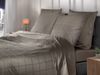 Heckett & Lane Mako-Satin Bettwäsche 155x220 Diamante Taupe Grey Karo Wende uni Bild 4