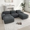 Modulares Ecksofa aus Cordstoff, rahmenloses Design, 298x178x75 cm, grau Bild 2