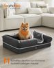 Feandrea Orthopädisches Hundebett, Hundekissen, Hundekorb, weiche Polsterung, Hundesofa, erhöhte Ränder, Bezug abnehmbar und waschbar, 76 x 51 x 18 cm, rutschfeste Unterseite, dunkelgrau Bild 2