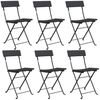 vidaXL Bistrostühle 6 Stk. Klappbar Schwarz Poly Rattan und Stahl 3152113 Bild 2