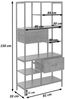 Regal HWC-P11, Regalschrank Bücherregal Standregal, Schubladen Industrial MDF Metall Melamin 150x81x33cm ~ braun Bild 3