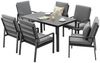 MeXo Gartenlounge-Set Gartenmöbel Set mit Esstisch, (Gartenessgruppe Set 6 Personen, Aluminium, wetterfest, hoher Sitzkomfort), mit pflegeleichte Polywood-Tischplatte, bis 140 kg belastbar Bild 2