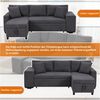 Merax Ecksofa L-förmiges Sofa Schlafsofa mit Schlaffunktion, 1 Teile, umbaubares Ecksofa mit Ladeanschluss Stauraum Bücherregal Kissen Bild 4