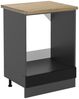 Herdumbauschrank R-Line Schwarz Hochglanz 60 cm , AP Eiche Vicco Bild 4