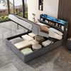 STILVORA Polsterbett 90×200 mit bettkasten,Bettgestelle Boxspringbett mit USB & LED-Licht (Funktionsbett mit Fernbedienung, Gepolsterter Rand, Samtstoff, Metallrahmen, Kompfort, Grau), Jugendbett ohne matratze, Stauraumbett für verschiedene Raumstile Bild 2