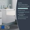 BADEDU GERS Waschbecken mit Unterschrank 80 cm breit, Weiß, Waschbecken Keramik Weiß Bild 2