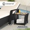 CASARIA® Beistelltisch Klein Polyrattan Akazie Schwarz Bild 3