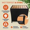CASARIA® Beistelltisch Klein Polyrattan Akazie Schwarz Bild 2
