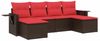 vidaXL 6-teiliges Gartensofa-Set mit Kissen, braun, Polyrattan 3220523 Bild 2