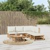 vidaXL 6-tlg. Garten-Lounge-Set mit Cremeweißen Kissen Bambus 3155199 Bild 1