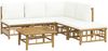 vidaXL 6-tlg. Garten-Lounge-Set mit Cremeweißen Kissen Bambus 3155199 Bild 3