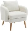 KLAM HOME Sessel Ohrensessel, Relaxsessel, Lehnsessel mit super dickes Kissen (Armlehnensessel TV-Sessel bis 150 kg Belastbar), Einzelsofa gepolsterter Ohrensessel mit Massivholz-Bein Bild 4