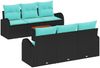 vidaXL Gartensofa-set 7 pcs Schwarz und Türkis Poly-Rattan 3356198 Bild 2