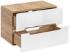 Badmöbel Set 2-tlg Badezimmerset FERMO Weiss HGL 60cm inkl. Waschtisch Bild 2