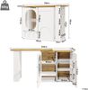 Stehtisch mit 360° drehbarem Beistelltisch & Stauraum, 138x39x105 cm, Weiß Bild 5