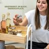 Küchenrollwagen 3-stöckig, Servierwagen aus Bambus & weißem Metall Bild 3