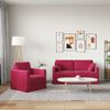 vidaXL Sofa Set 2 pcs Weinrot 158 x 78 x 80 cm Samt 3407556 Bild 3