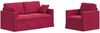 vidaXL Sofa Set 2 pcs Weinrot 158 x 78 x 80 cm Samt 3407556 Bild 2