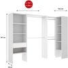 Dmora Großer Kleiderschrank Florita, Schlafzimmermöbel, Schrank, Garderobe, 248x79 h187 cm, Weiß Bild 5
