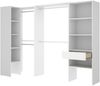 Dmora Großer Kleiderschrank Florita, Schlafzimmermöbel, Schrank, Garderobe, 248x79 h187 cm, Weiß Bild 4
