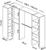 Dmora Großer Kleiderschrank Florita, Schlafzimmermöbel, Schrank, Garderobe, 248x79 h187 cm, Weiß Bild 3