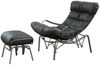 KAWOLA Relaxsessel ROWA Sessel Leder grau inklusive Hocker 88 x 103 x 77 cm Bild 3
