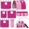 vidaXL Etagenbett mit Rutsche und Gardinen Rosa 90x200 cm 3284139 Bild 5