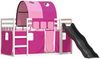 vidaXL Etagenbett mit Rutsche und Gardinen Rosa 90x200 cm 3284139 Bild 3