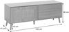 TV-Rack HWC-M38, Lowboard Fernsehtisch TV-Schrank Kommode, Schublade Türe, Kubu Rattan Holz 56x140x41cm Eiche-Optik Bild 3