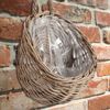 Hängepflanzkorb PORUN-Small Natural Rattan Übertopf Blumenkorb Wandkorb Bild 2